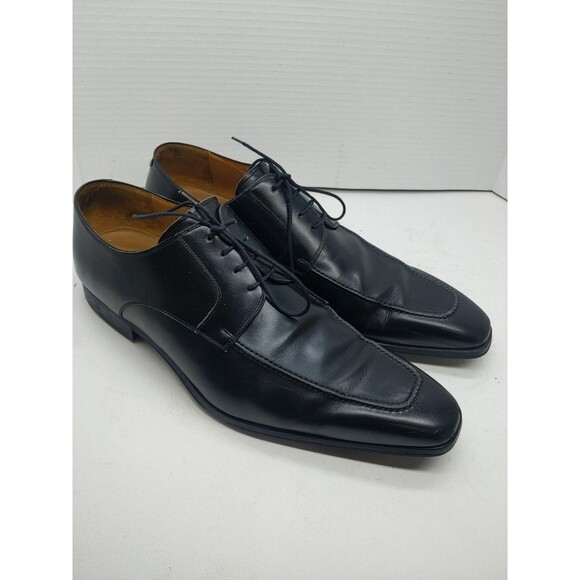 Magnanni for Neiman Marcus 9971 Black Leather Derby Lace Up Shoes Men Size 12 - Picture 5 of 16